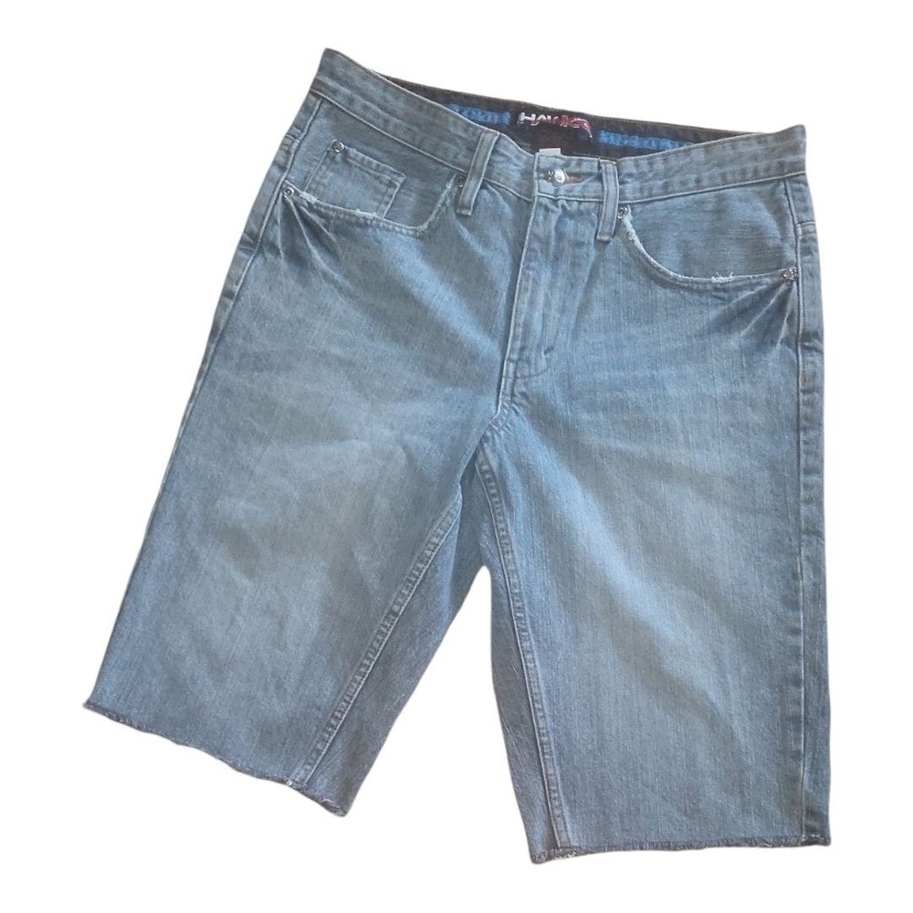 Tony Hawk Shorts Mens Sz 30 Denim Regular Blue Mid Length Skater Distressed Jean